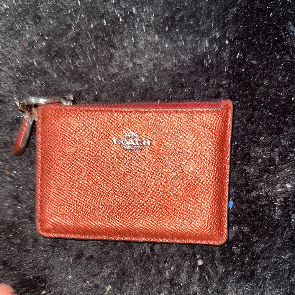 Coach Metallic Red Card Holder